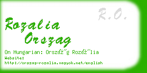 rozalia orszag business card